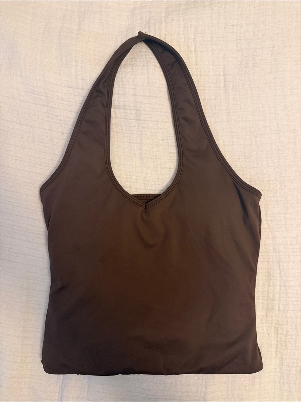 & Other Stories Chocolate Brown Halter Tank Top